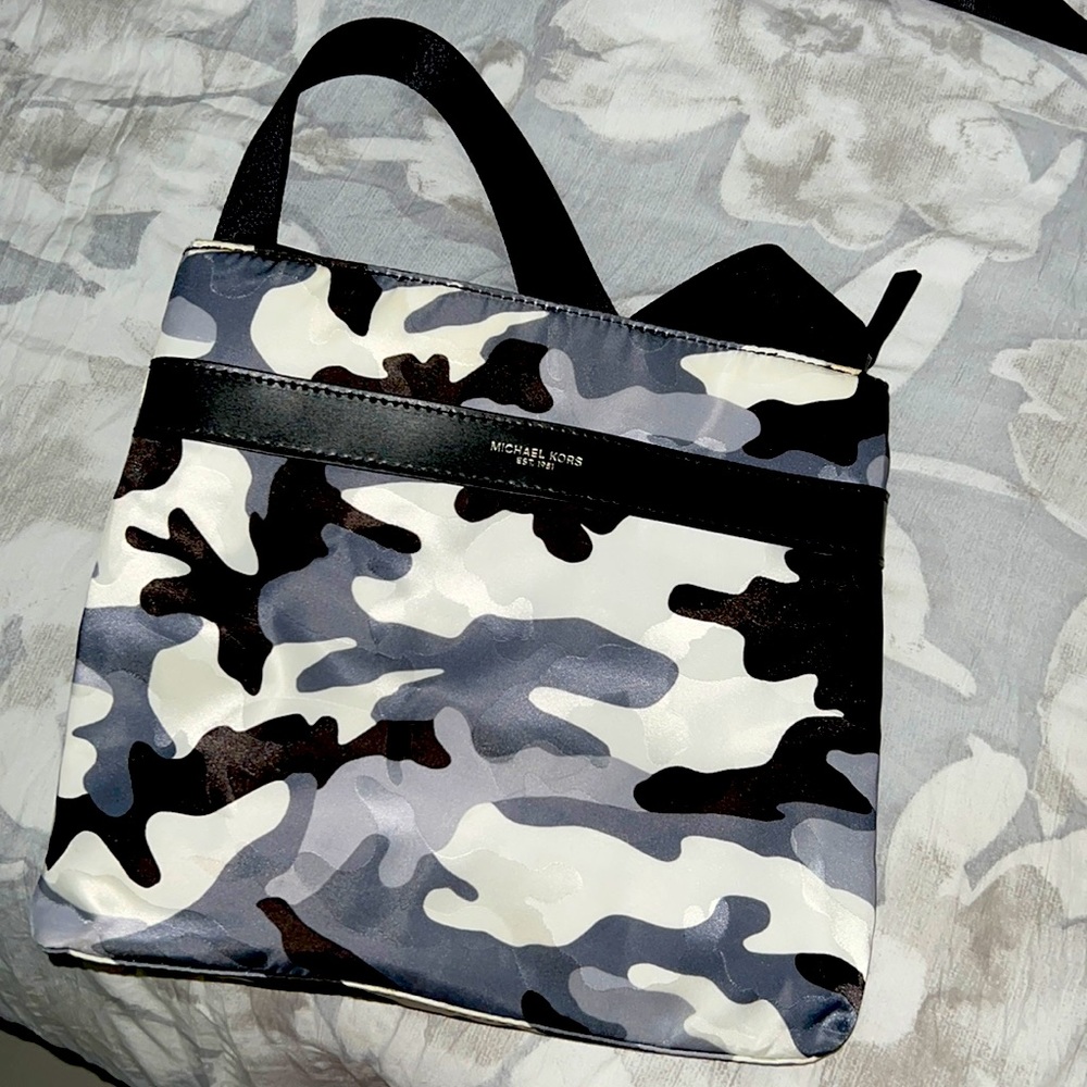 Michael Kors Original Black and White Camouflage Man Purse